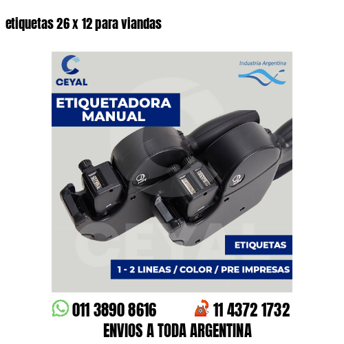 etiquetas 26 x 12 para viandas