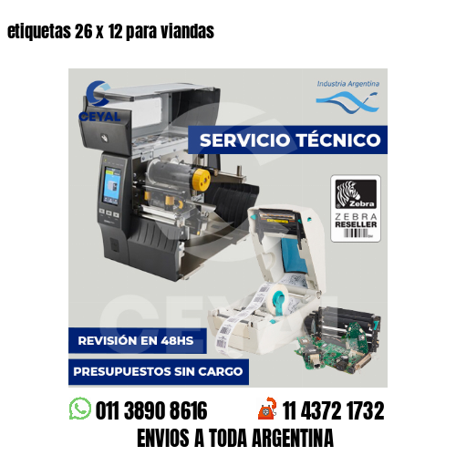 etiquetas 26 x 12 para viandas