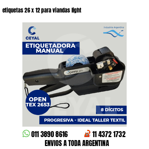 etiquetas 26 x 12 para viandas light 