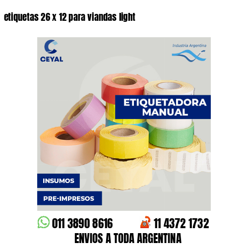 etiquetas 26 x 12 para viandas light