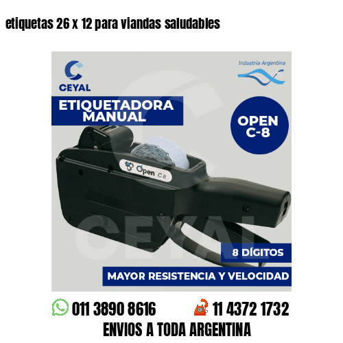 etiquetas 26 x 12 para viandas saludables