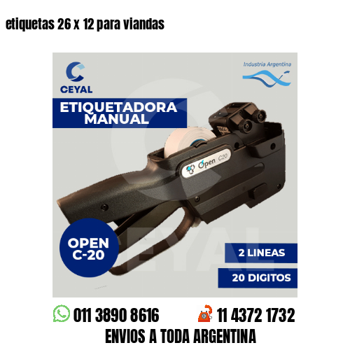 etiquetas 26 x 12 para viandas