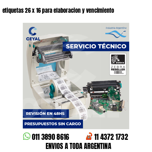 etiquetas 26 x 16 para elaboracion y vencimiento