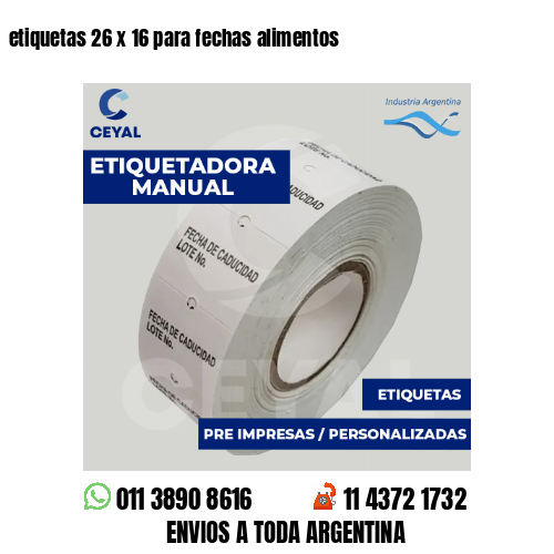 etiquetas 26 x 16 para fechas alimentos