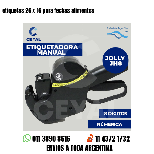 etiquetas 26 x 16 para fechas alimentos