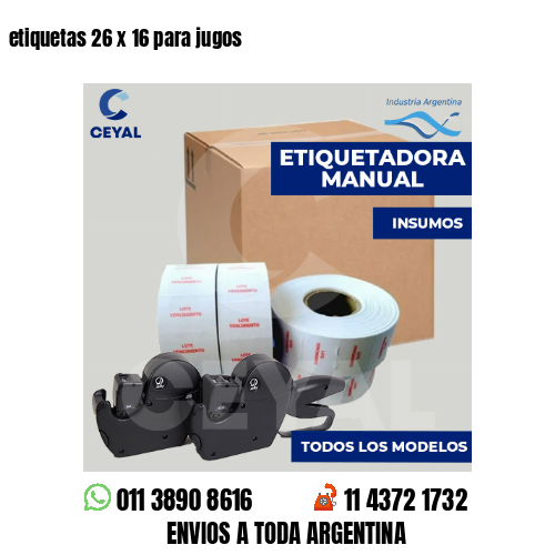 etiquetas 26 x 16 para jugos