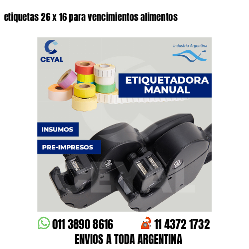 etiquetas 26 x 16 para vencimientos alimentos