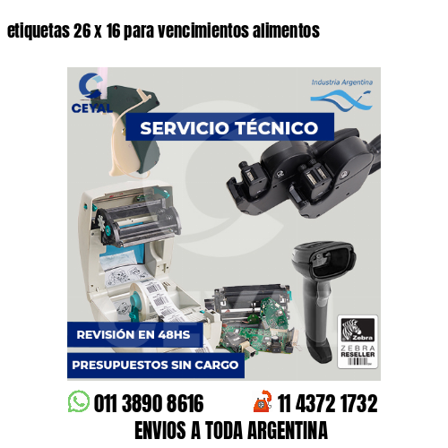etiquetas 26 x 16 para vencimientos alimentos