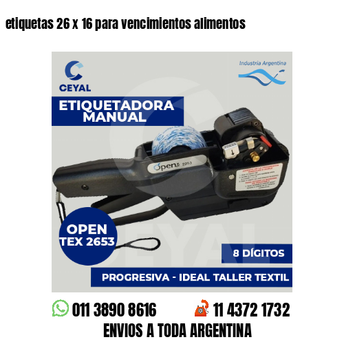 etiquetas 26 x 16 para vencimientos alimentos