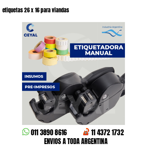 etiquetas 26 x 16 para viandas