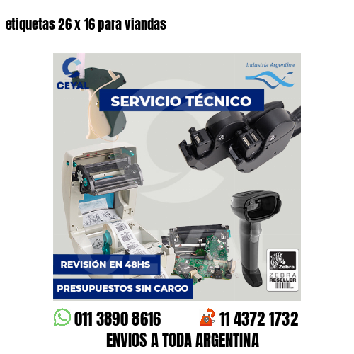 etiquetas 26 x 16 para viandas