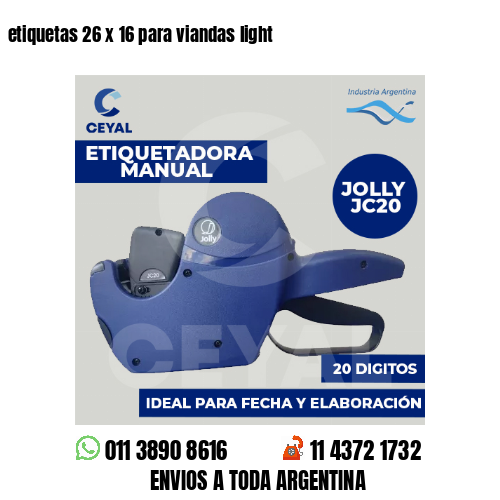 etiquetas 26 x 16 para viandas light 