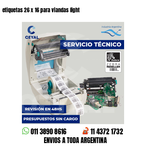etiquetas 26 x 16 para viandas light