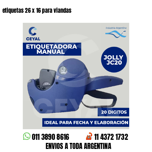 etiquetas 26 x 16 para viandas