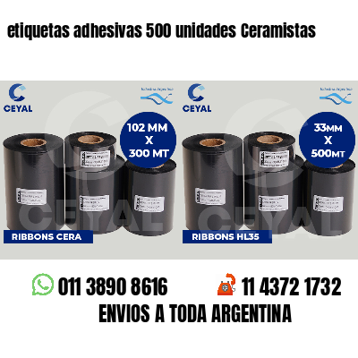 etiquetas adhesivas 500 unidades Ceramistas
