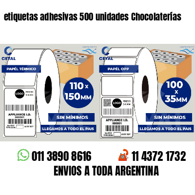 etiquetas adhesivas 500 unidades Chocolaterías
