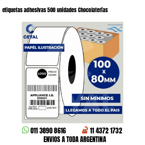 etiquetas adhesivas 500 unidades Chocolaterías