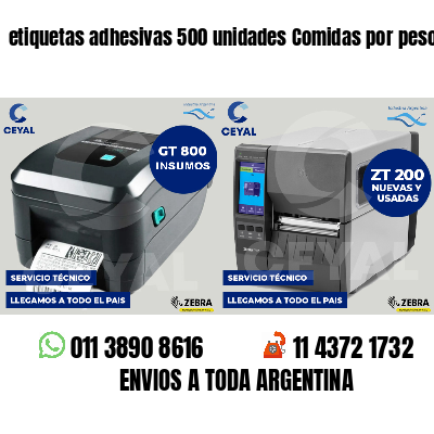etiquetas adhesivas 500 unidades Comidas por peso