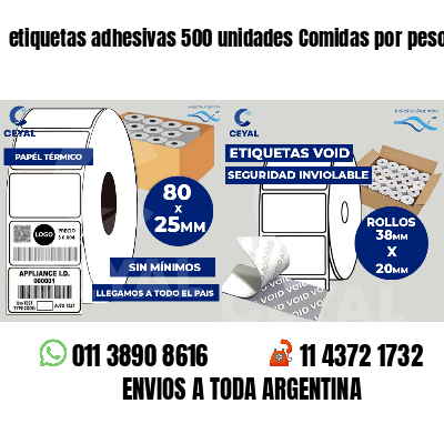 etiquetas adhesivas 500 unidades Comidas por peso