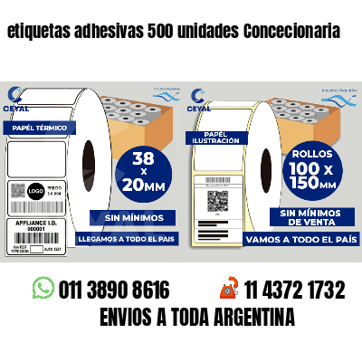 etiquetas adhesivas 500 unidades Concecionaria