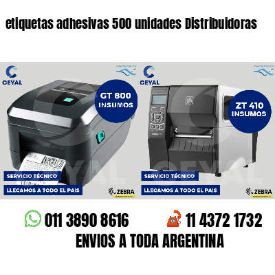 etiquetas adhesivas 500 unidades Distribuidoras
