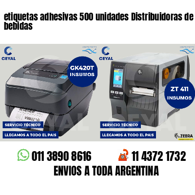 etiquetas adhesivas 500 unidades Distribuidoras de bebidas