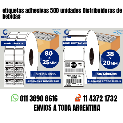 etiquetas adhesivas 500 unidades Distribuidoras de bebidas