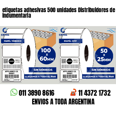 etiquetas adhesivas 500 unidades Distribuidores de indumentaria