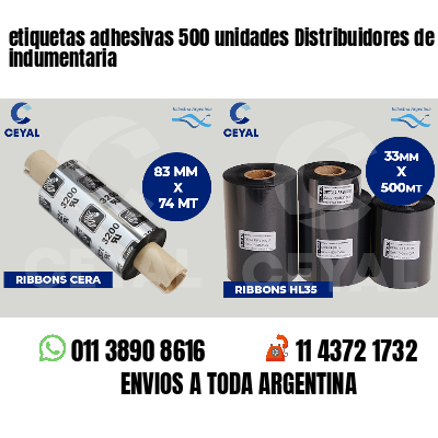 etiquetas adhesivas 500 unidades Distribuidores de indumentaria