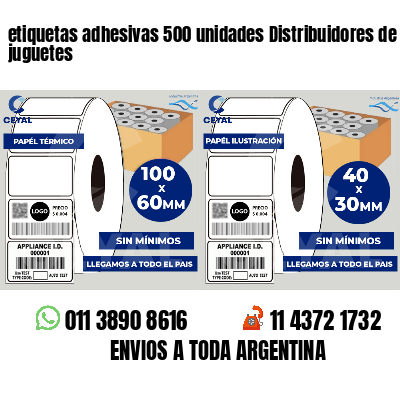 etiquetas adhesivas 500 unidades Distribuidores de juguetes