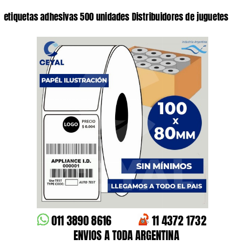 etiquetas adhesivas 500 unidades Distribuidores de juguetes
