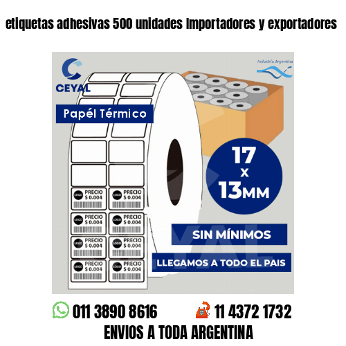 etiquetas adhesivas 500 unidades Importadores y exportadores