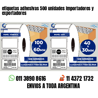 etiquetas adhesivas 500 unidades Importadores y exportadores