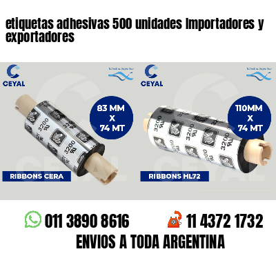 etiquetas adhesivas 500 unidades Importadores y exportadores