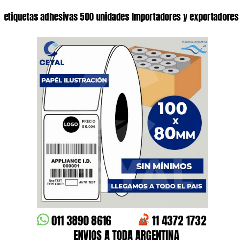 etiquetas adhesivas 500 unidades Importadores y exportadores