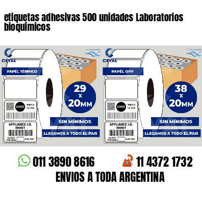 etiquetas adhesivas 500 unidades Laboratorios bioquímicos