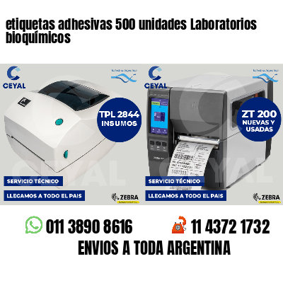 etiquetas adhesivas 500 unidades Laboratorios bioquímicos