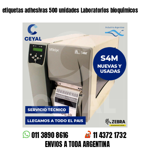 etiquetas adhesivas 500 unidades Laboratorios bioquímicos