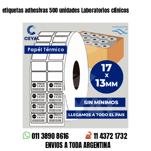 etiquetas adhesivas 500 unidades Laboratorios clínicos