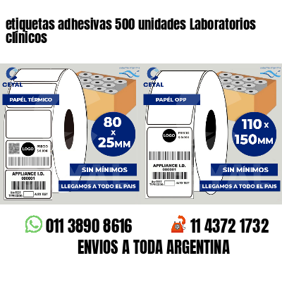 etiquetas adhesivas 500 unidades Laboratorios clínicos