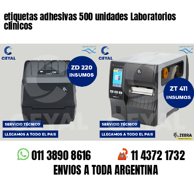 etiquetas adhesivas 500 unidades Laboratorios clínicos