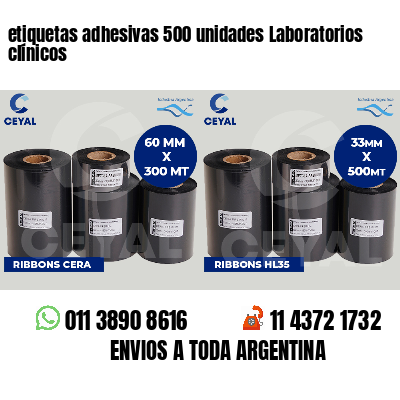 etiquetas adhesivas 500 unidades Laboratorios clínicos
