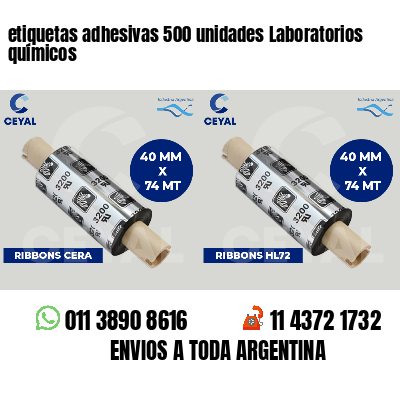 etiquetas adhesivas 500 unidades Laboratorios químicos