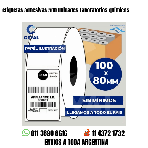 etiquetas adhesivas 500 unidades Laboratorios químicos