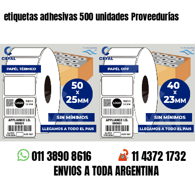 etiquetas adhesivas 500 unidades Proveedurías
