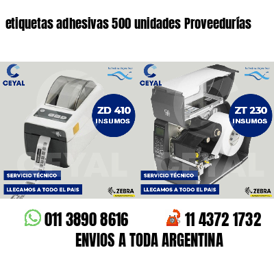 etiquetas adhesivas 500 unidades Proveedurías