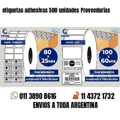 etiquetas adhesivas 500 unidades Proveedurías