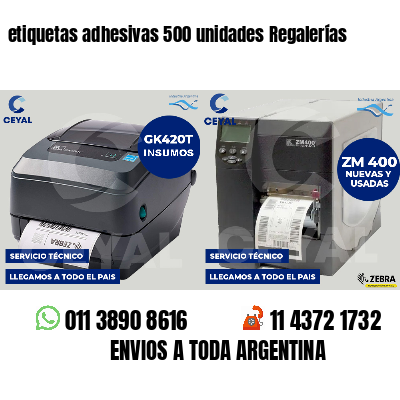 etiquetas adhesivas 500 unidades Regalerías