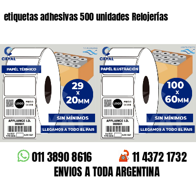 etiquetas adhesivas 500 unidades Relojerías
