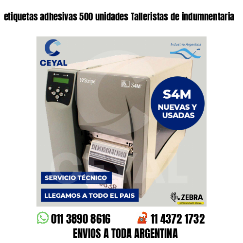 etiquetas adhesivas 500 unidades Talleristas de indumnentaria